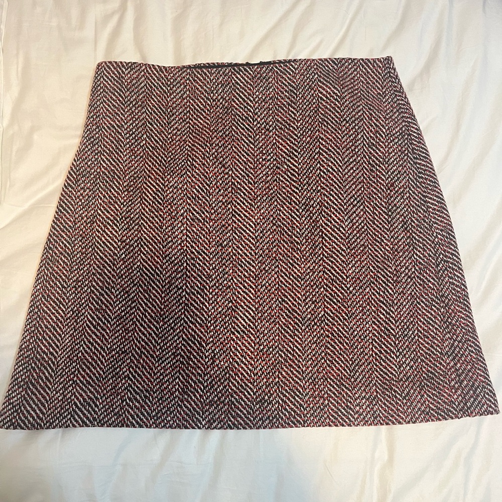 Women’s LOFT skirt tweed red brown and off white size 10 new without tags